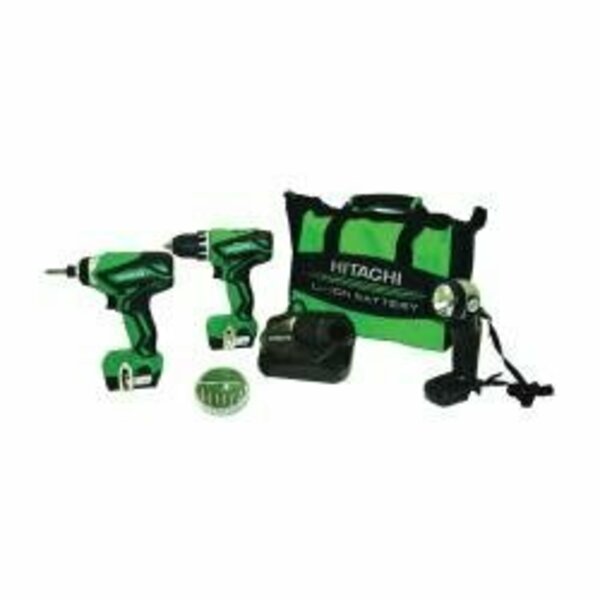 Metabo Hpt Hitachi Combination Tool Kit, Battery Included, 12 V, Lithium-Ion KC10DFL2